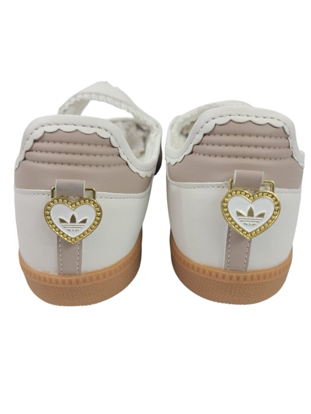 Adidas Samba Mary Jane Shoes Pink & White Gold Accents Women's Sz 7.5 Sneakers - Picture 4 of 7